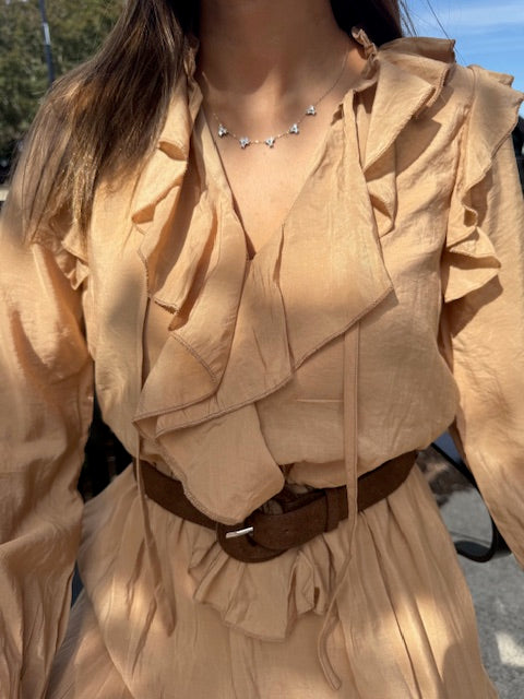 Belted Ruffle Dress
