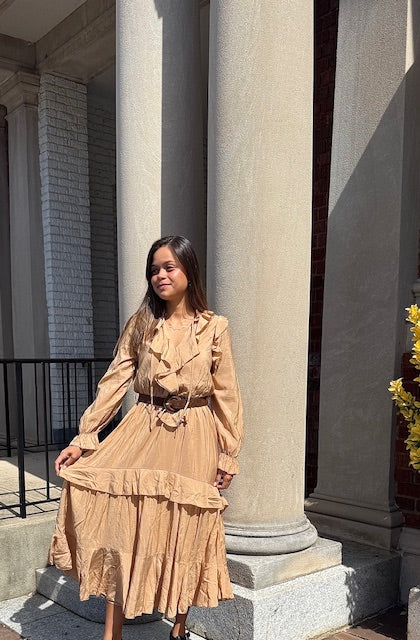 Belted Ruffle Dress
